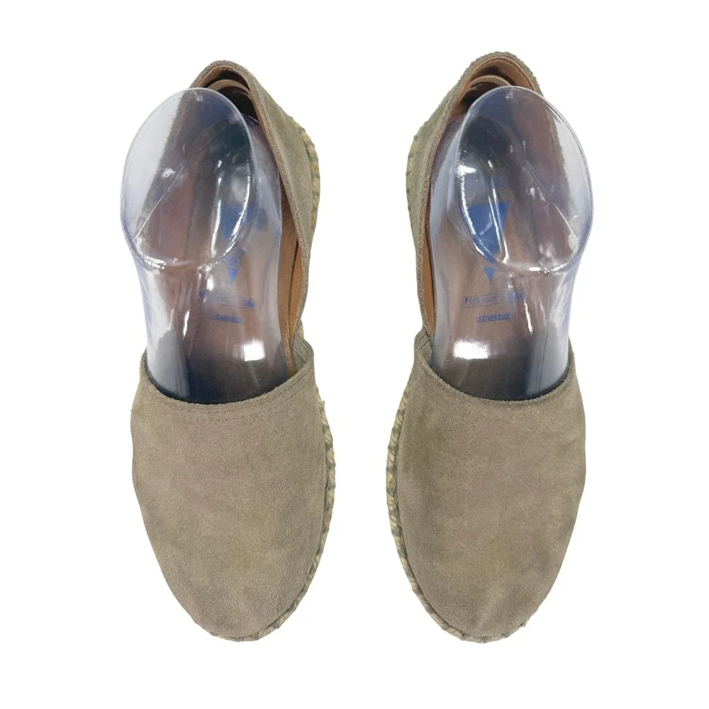 Verbenas Carmen Serraje Piedra Espadrille Flats US 9 9.5 EU 40 Tan Beige Suede